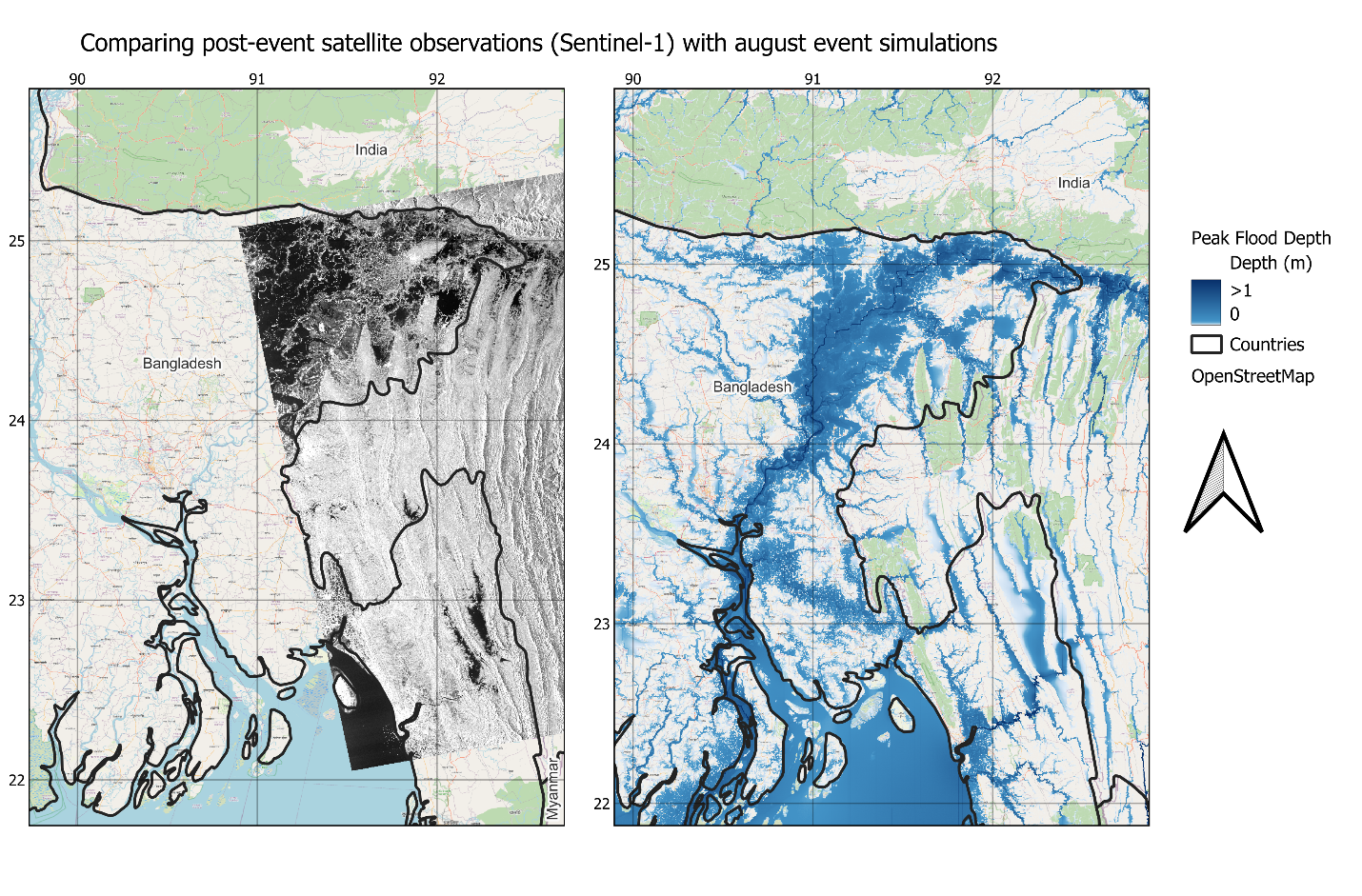 scientific depiction of Bangladesh Floods,August 2024