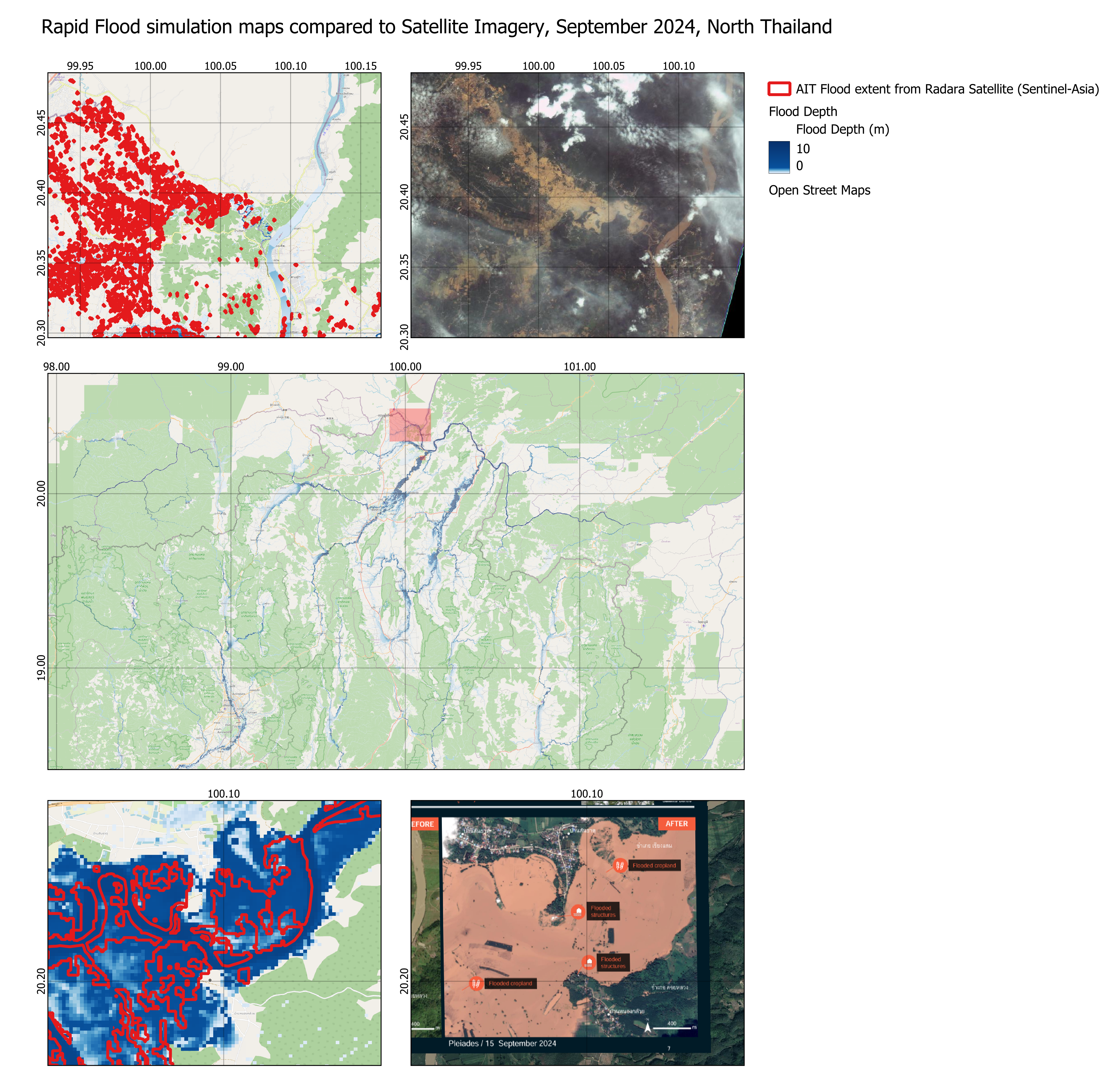 scientific depiction of Flood Modelling in Northern Thailand ,September 2024